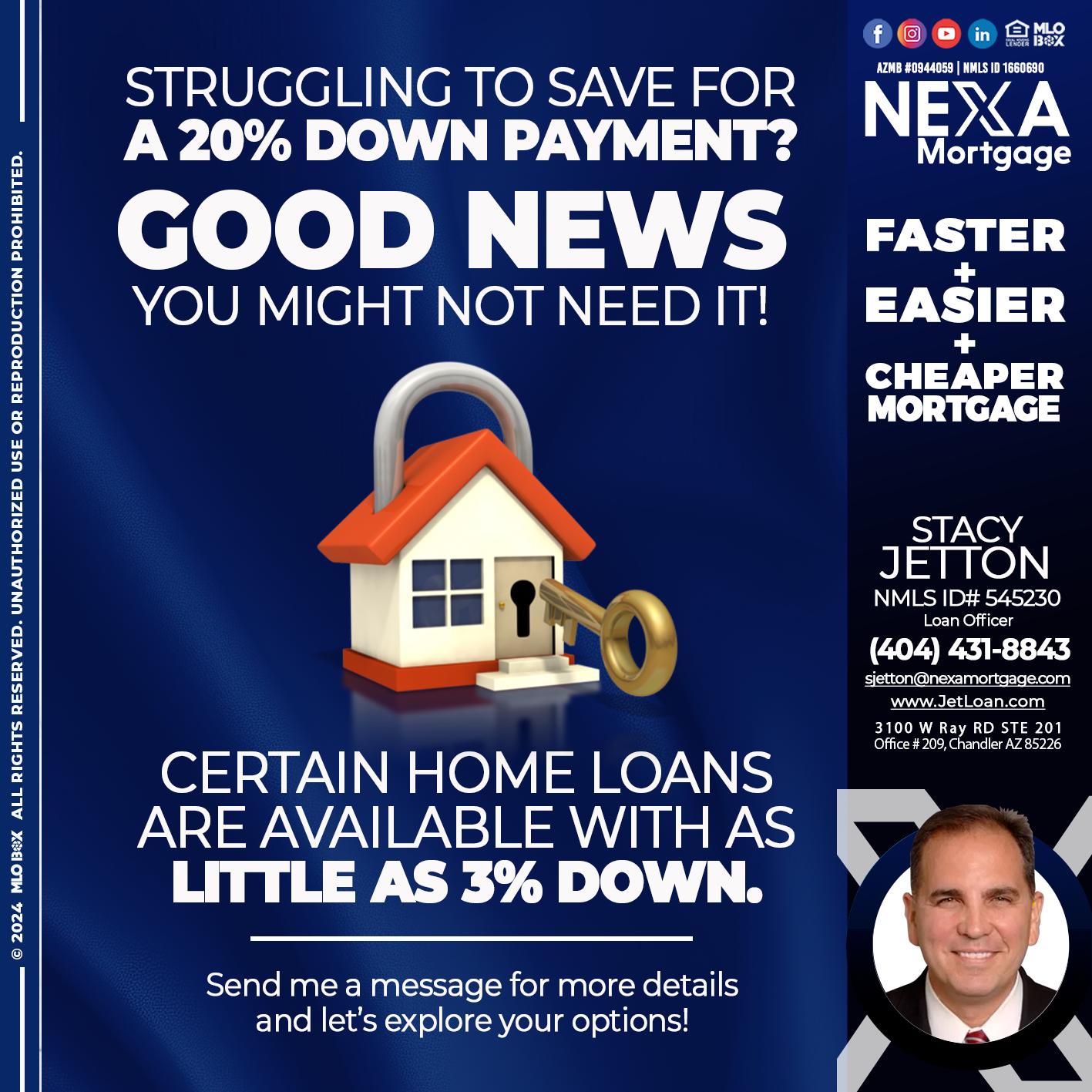good news - Stacy Jetton -Sr. Mortgage Broker